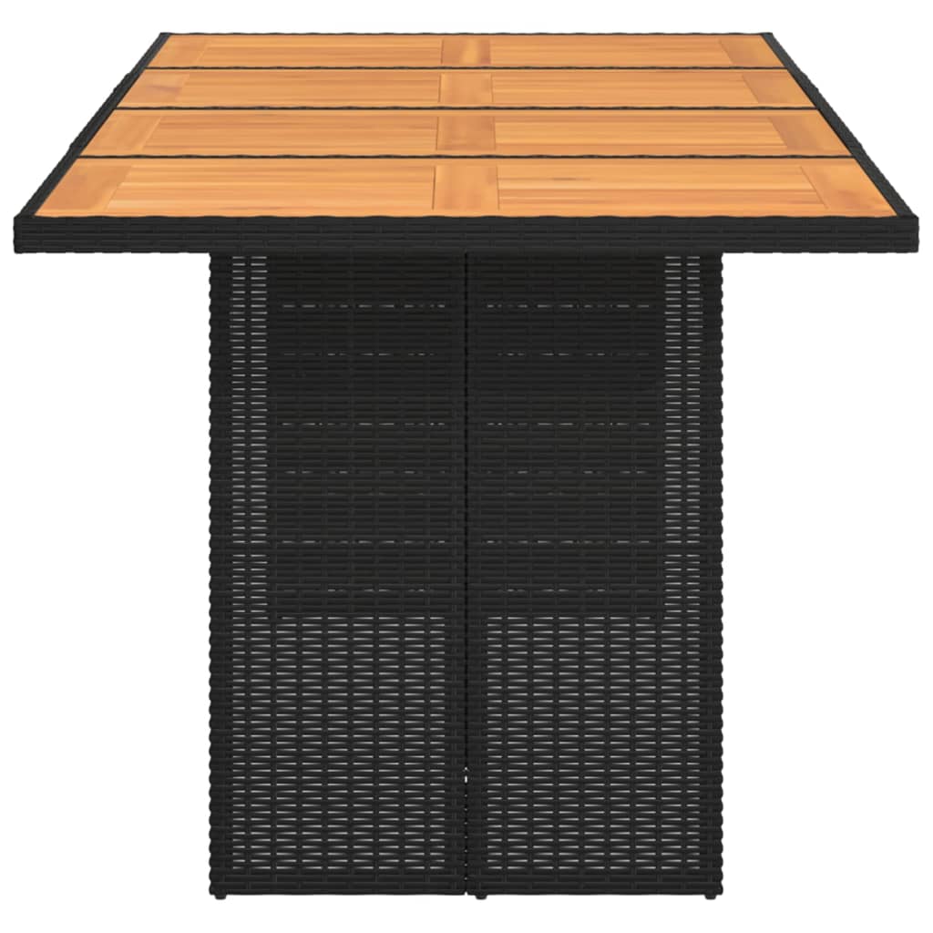 Vrtni stol s pločom od drva bagrema crni 190x80x75 cm poliratan