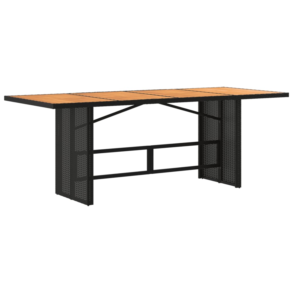 Vrtni stol s pločom od drva bagrema crni 190x80x75 cm poliratan
