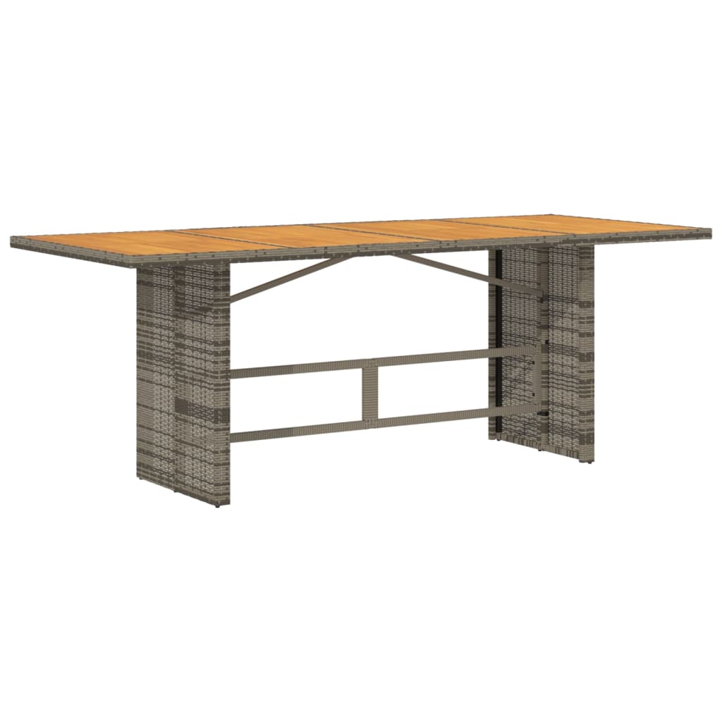 Vrtni stol s pločom od drva bagrema sivi 190x80x75 cm poliratan