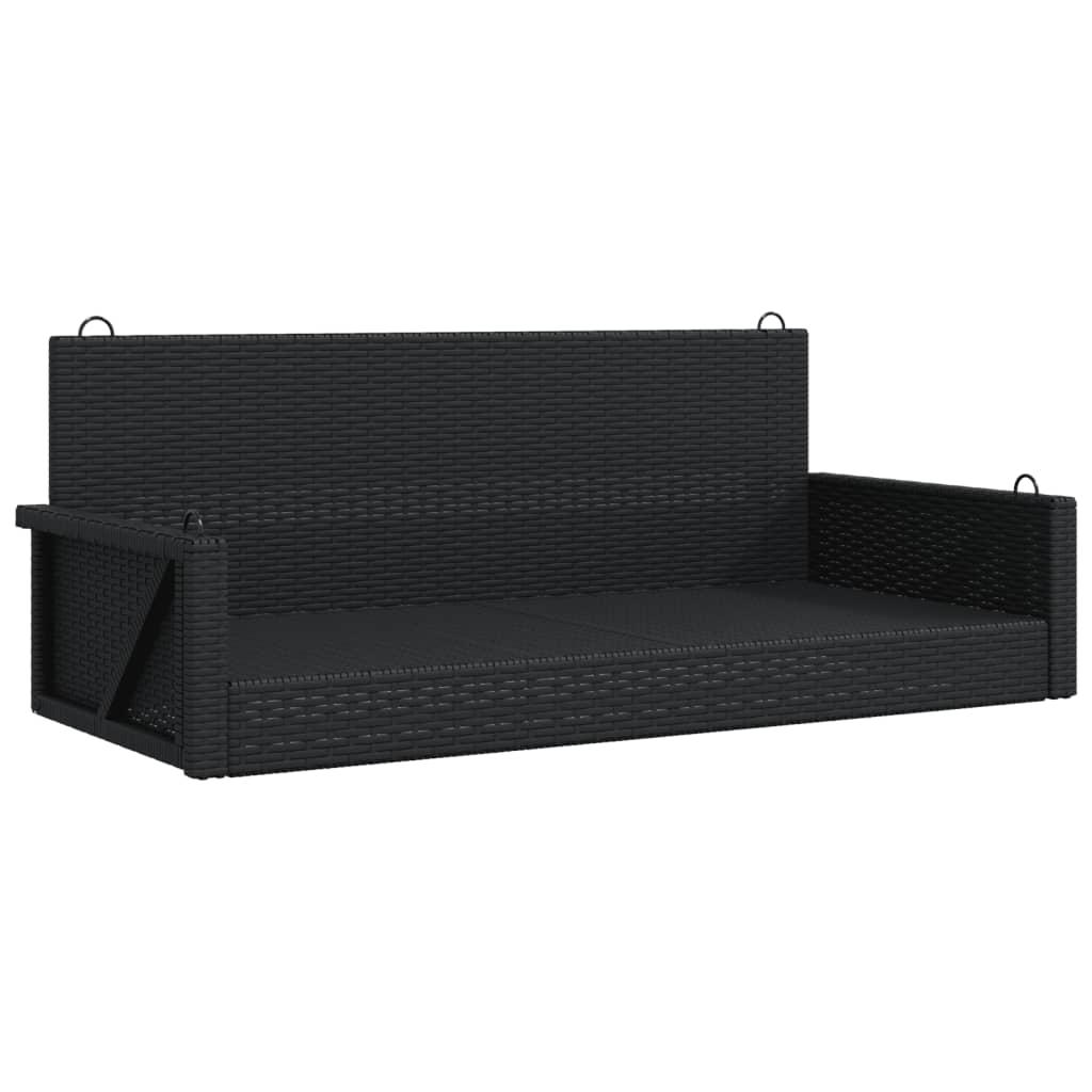Klupa za ljuljanje crna 119 x 56 x 48 cm od poliratana