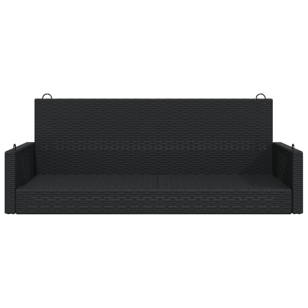 Klupa za ljuljanje crna 119 x 56 x 48 cm od poliratana