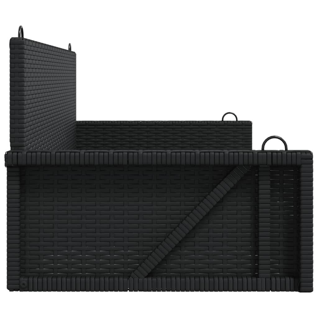 Klupa za ljuljanje crna 119 x 56 x 48 cm od poliratana