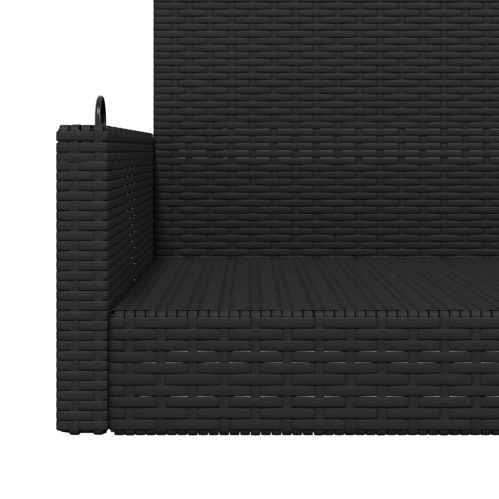 Klupa za ljuljanje crna 119 x 56 x 48 cm od poliratana