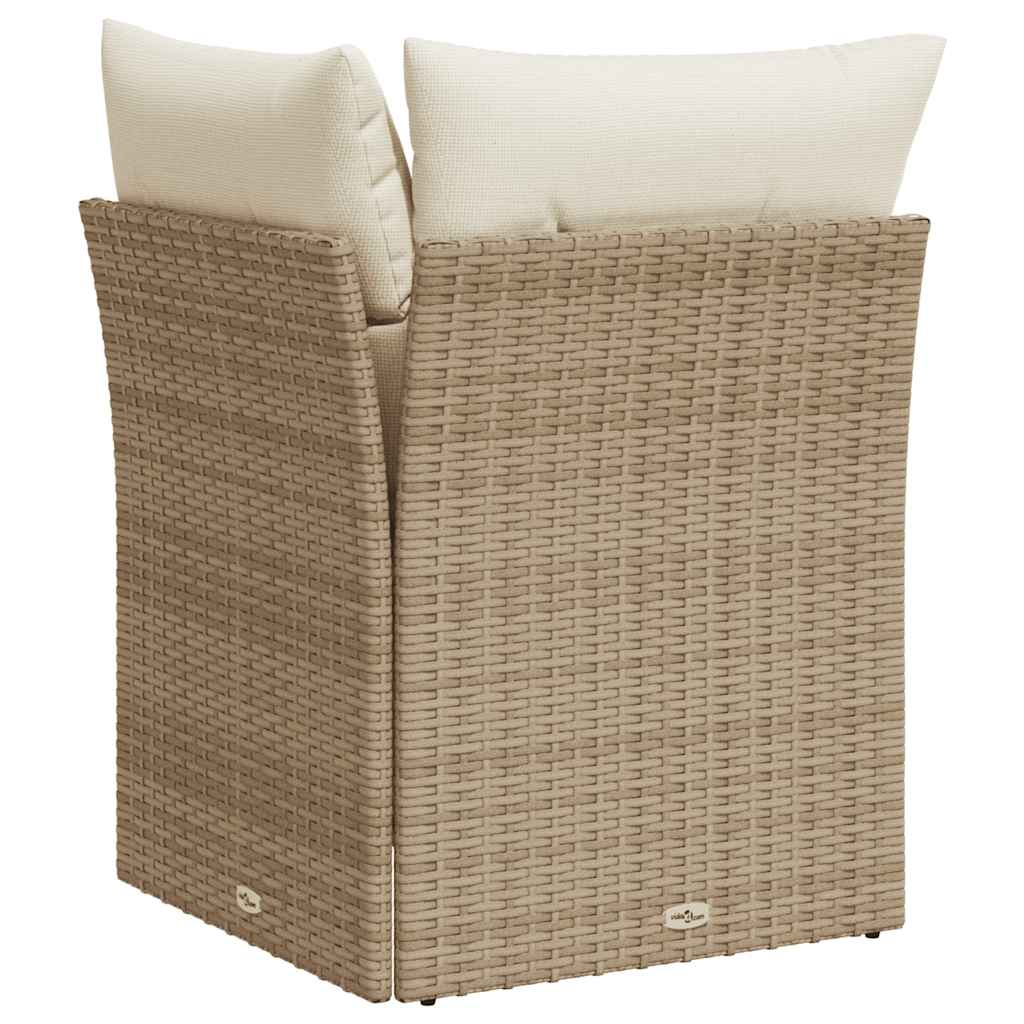Kutna vrtna sofa s jastucima bež od poliratana