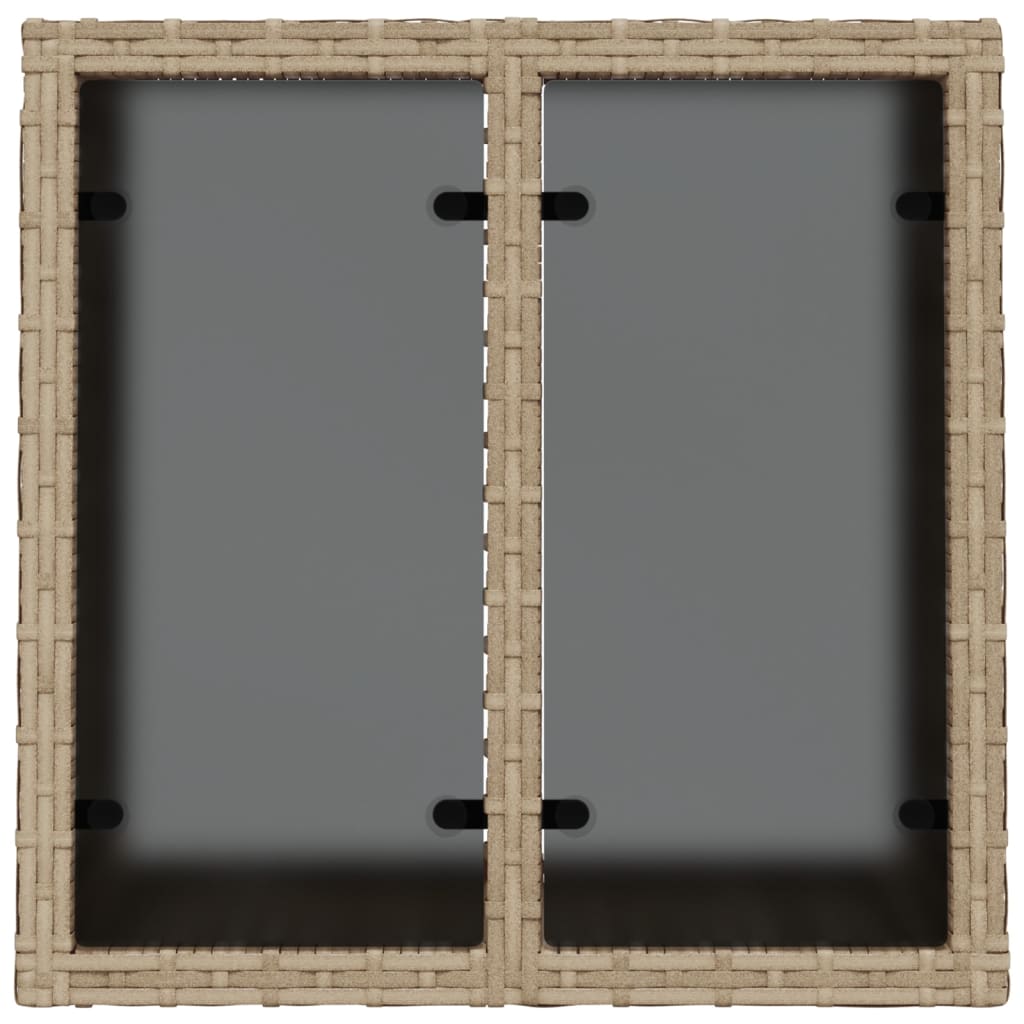 Vrtni stol sa staklenom pločom bež 55x55x37 cm od poliratana