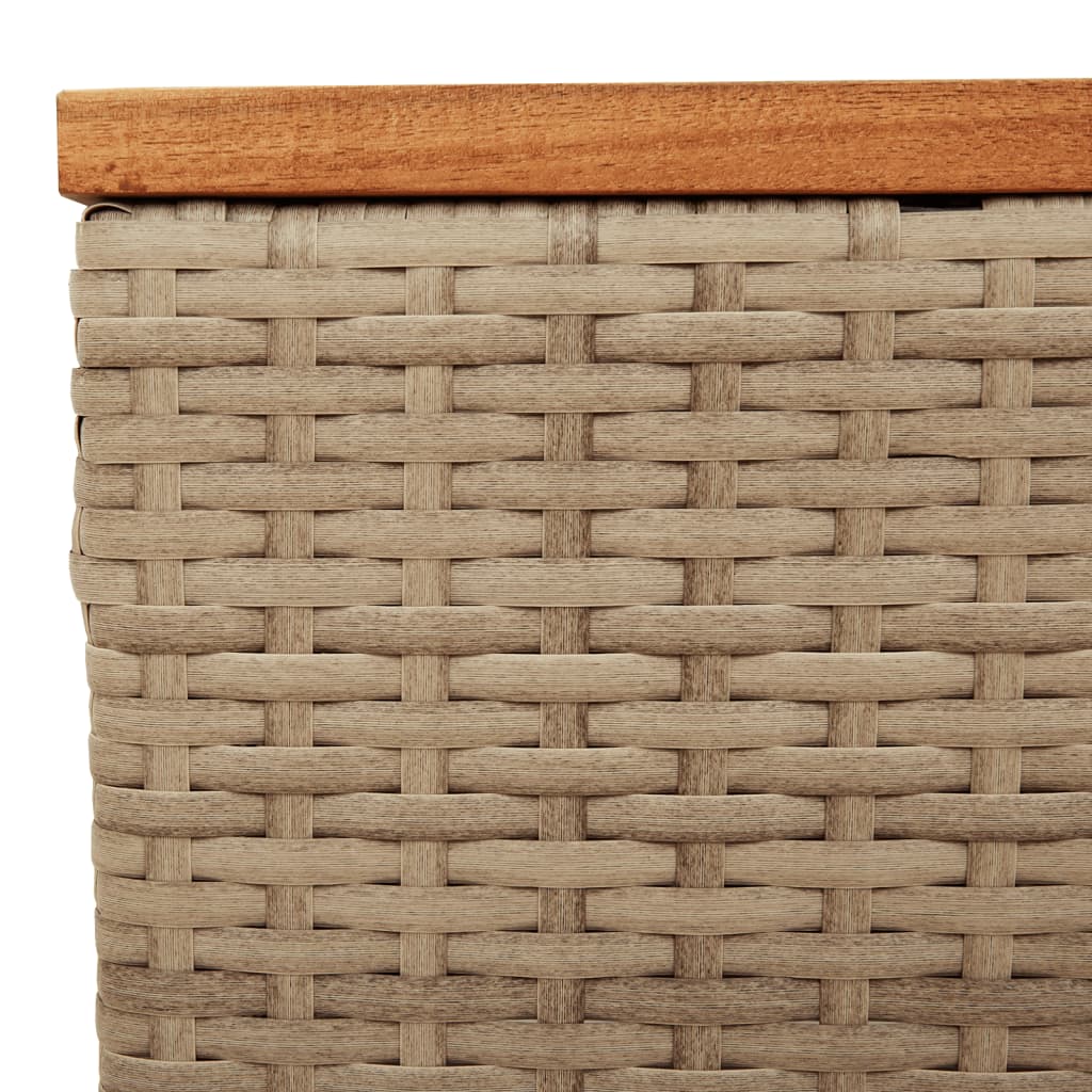 Vrtni stol bež 55 x 55 x 37 cm od poliratana i bagremovog drva