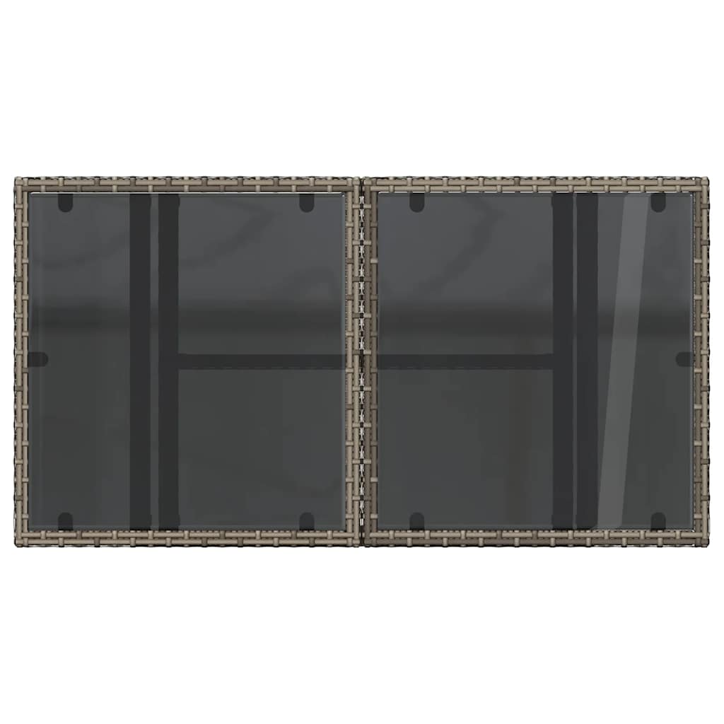 Vrtni stol sa staklenom pločom sivi 100x55x73 cm od poliratana