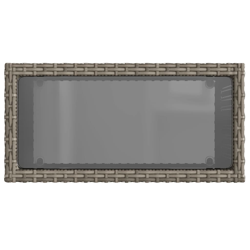 Vrtni stol sa staklenom pločom sivi 58x27,5x55 cm od poliratana