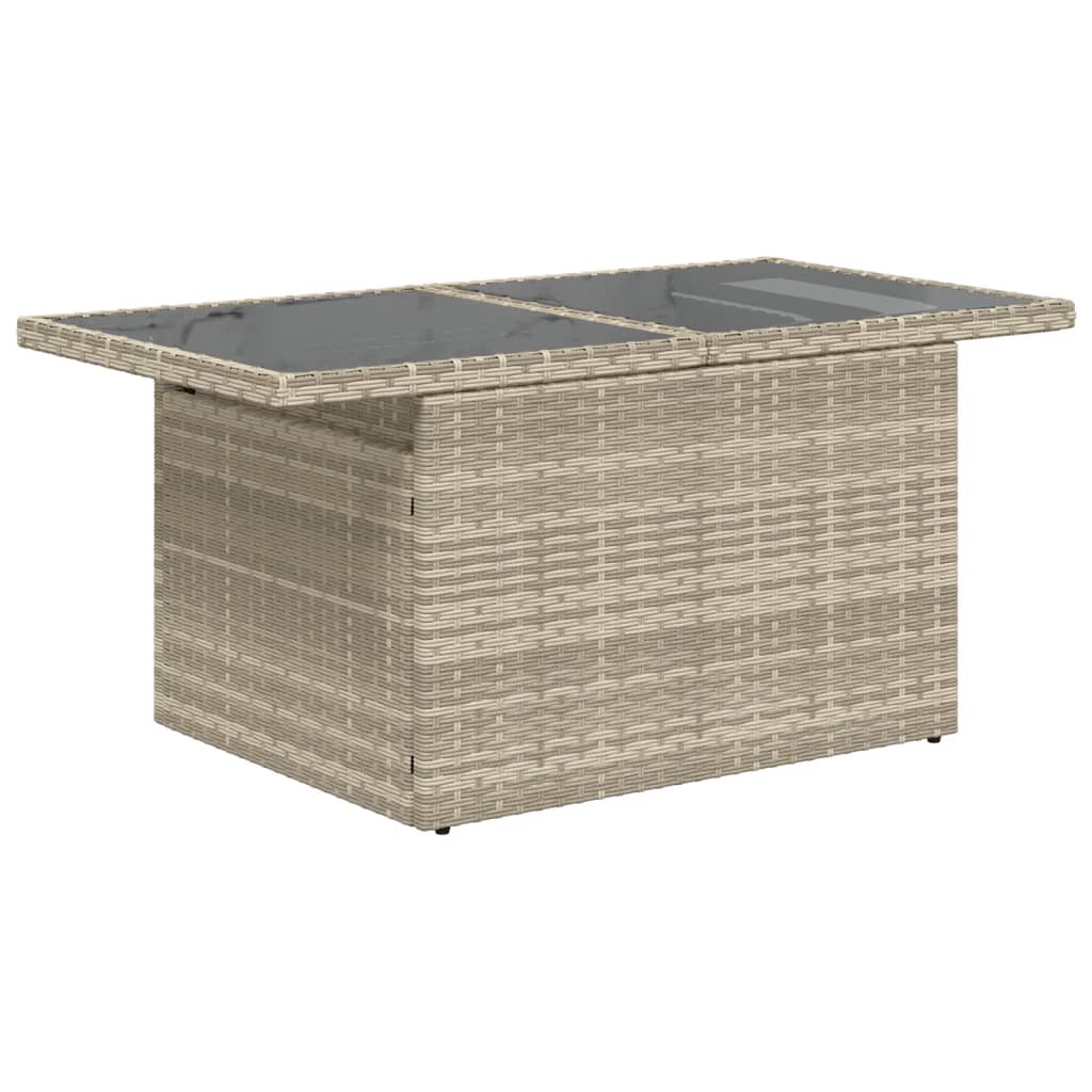 Vrtni stol sa staklenom pločom sivi 100x55x73 cm od poliratana