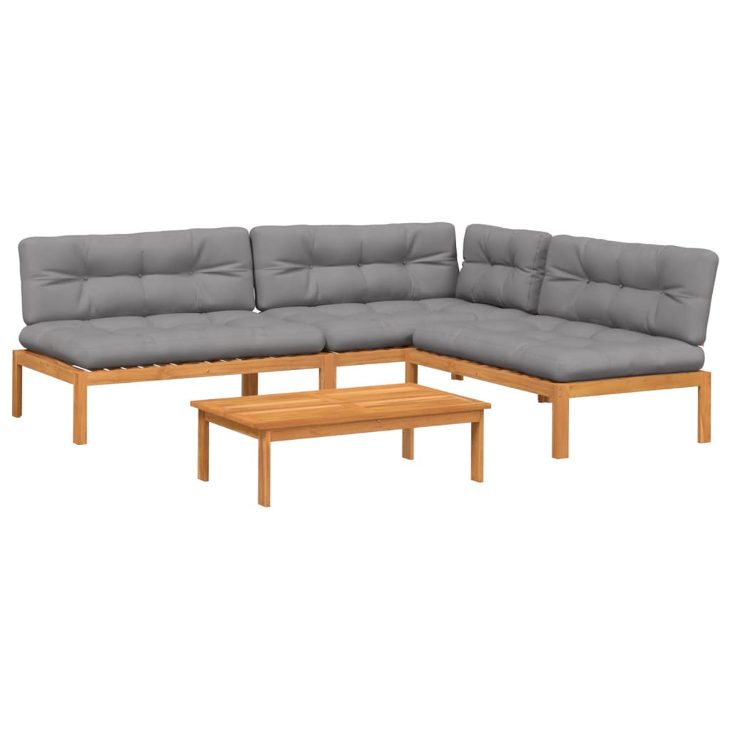 4-dijelni set vrtnih sofa od paleta s jastucima od drva bagrema