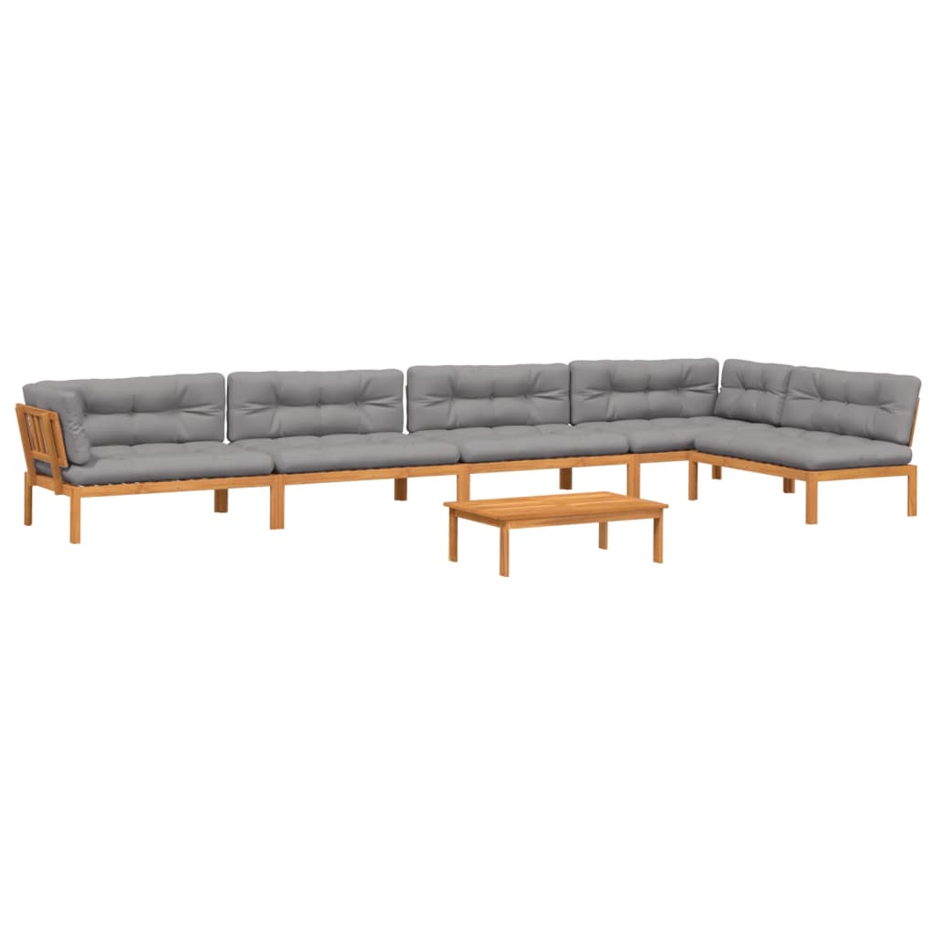 6-dijelni set vrtnih sofa od paleta s jastucima od drva bagrema