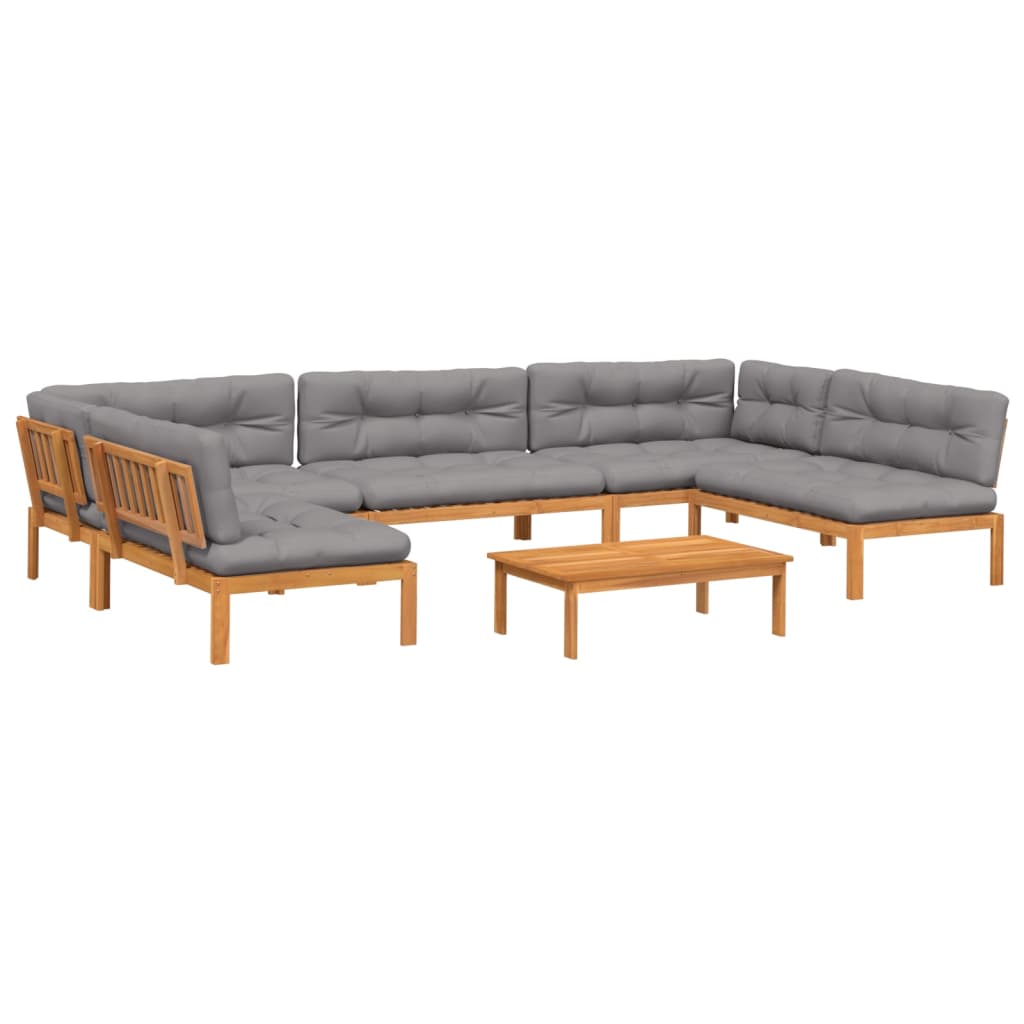 6-dijelni set vrtnih sofa od paleta s jastucima od drva bagrema
