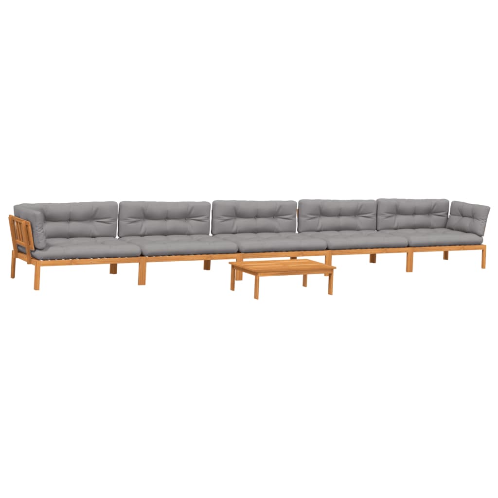 6-dijelni set vrtnih sofa od paleta s jastucima od drva bagrema