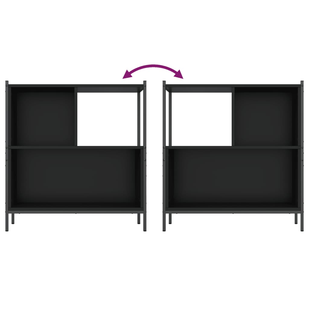 Regal za knjige crni 72 x 28 x 77,5 cm od konstruiranog drva