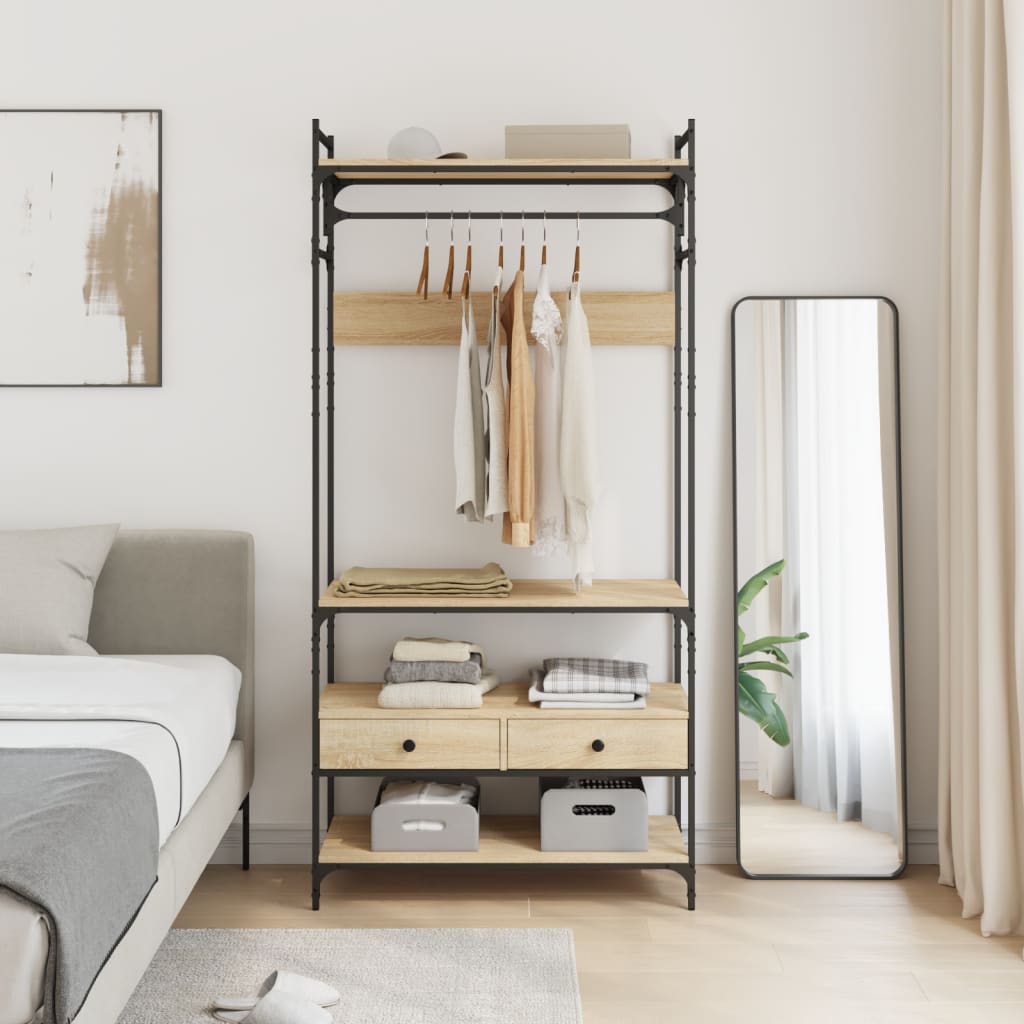 Ormar s ladicama boja hrasta 89x39x184,5 cm konstruiranog drva