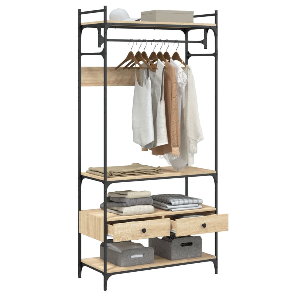 Ormar s ladicama boja hrasta 89x39x184,5 cm konstruiranog drva