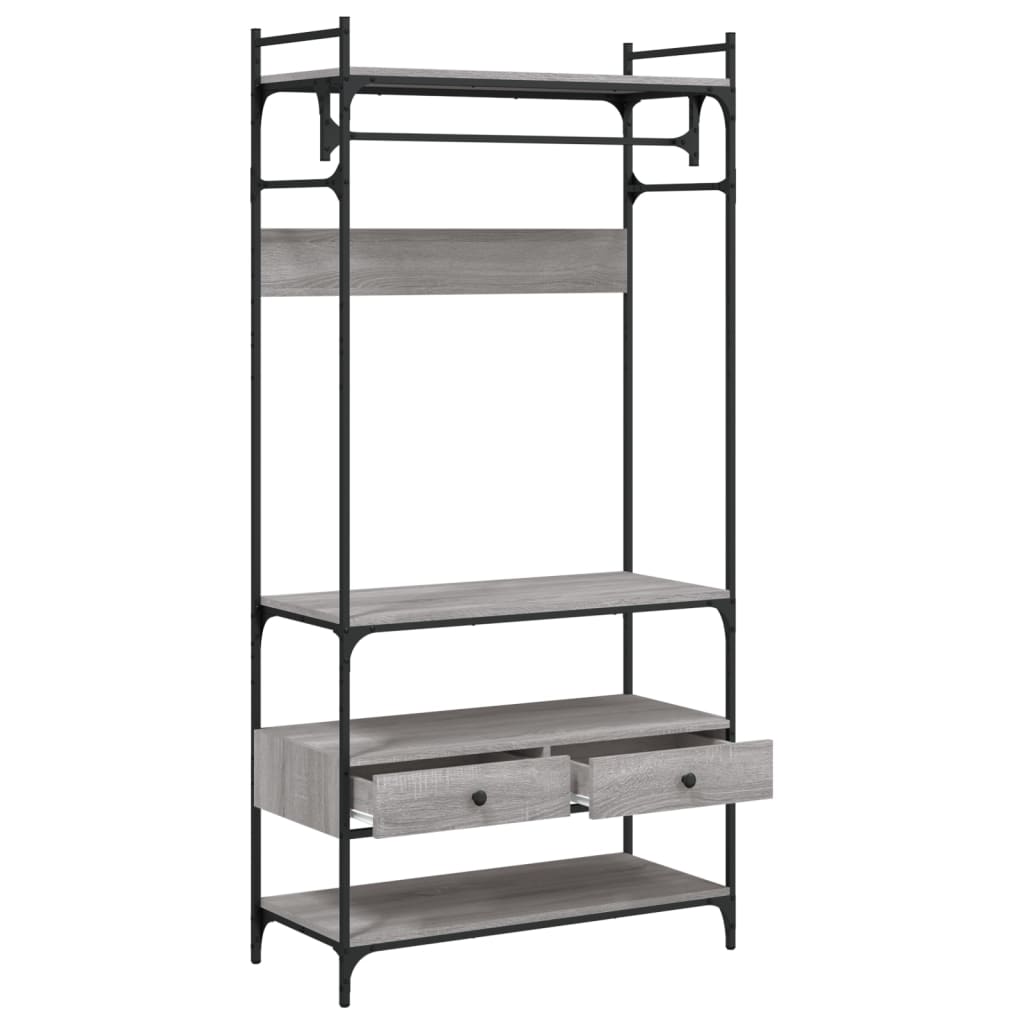 Ormar s ladicama sivi hrast 89x39x184,5 cm konstruirano drvo