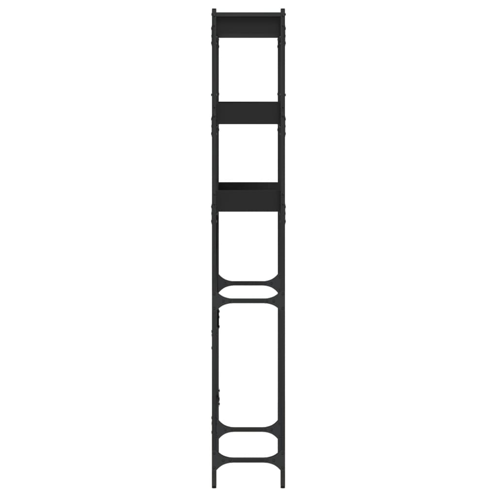 Polica za perilicu rublja crne 67x25x163 cm drvena