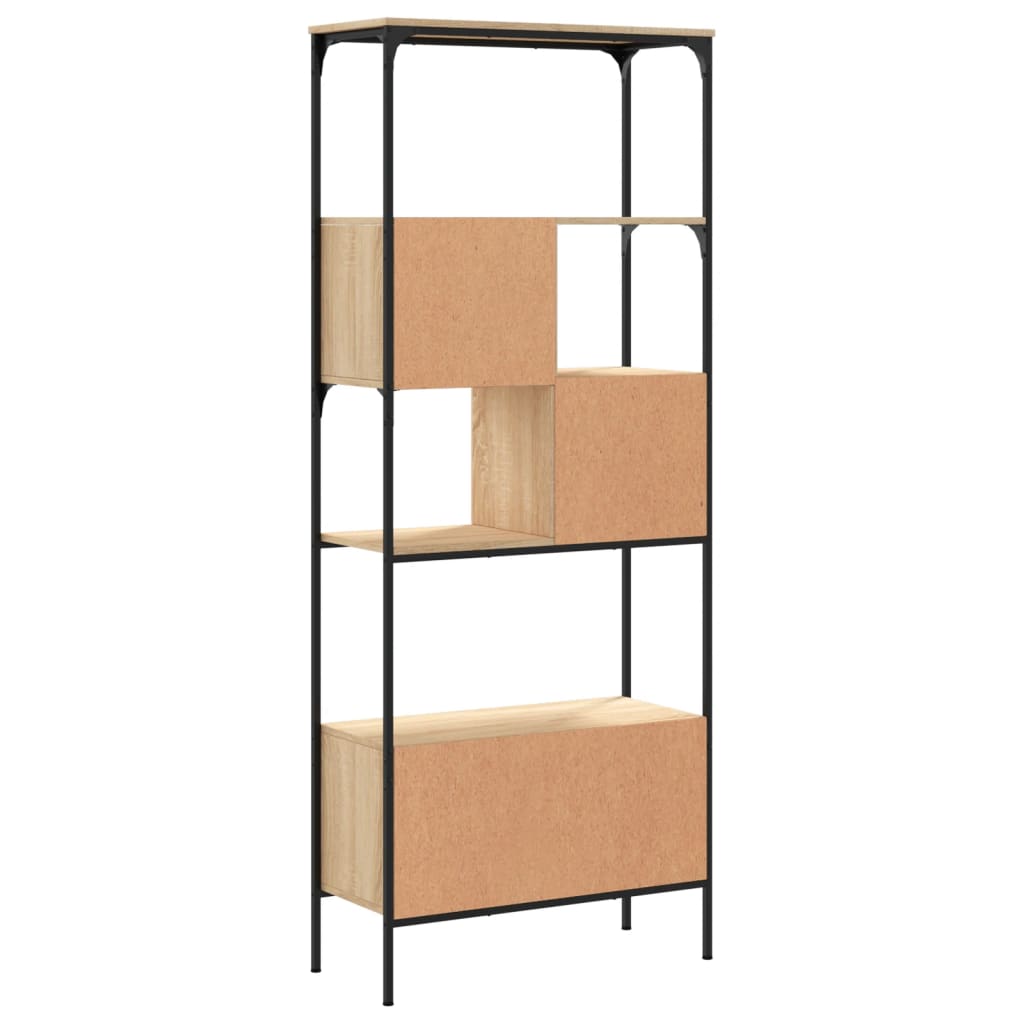 Regal za knjige s 5 razina boja hrasta 76x33x188,5 cm drveni