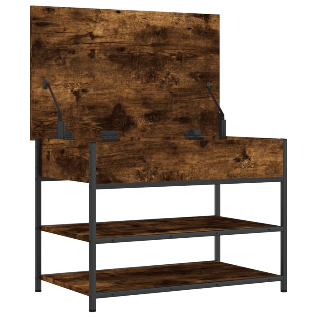 Klupa za cipele boja dimljenog hrasta 70x42,5x50 cm drvena