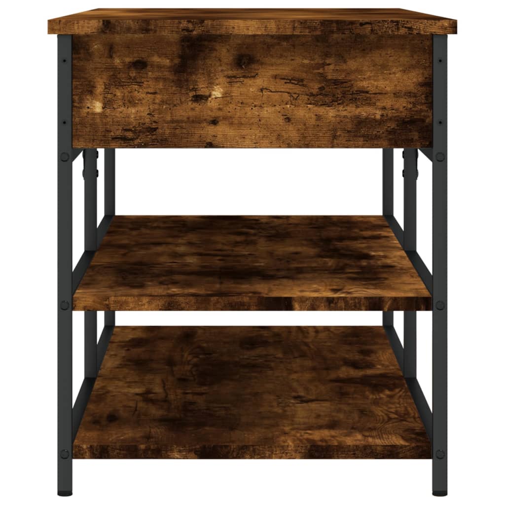 Klupa za cipele boja dimljenog hrasta 100x42,5x50 cm drvena
