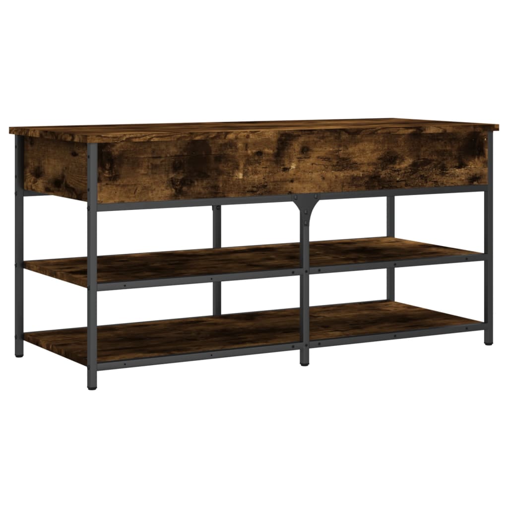 Klupa za cipele boja dimljenog hrasta 100x42,5x50 cm drvena