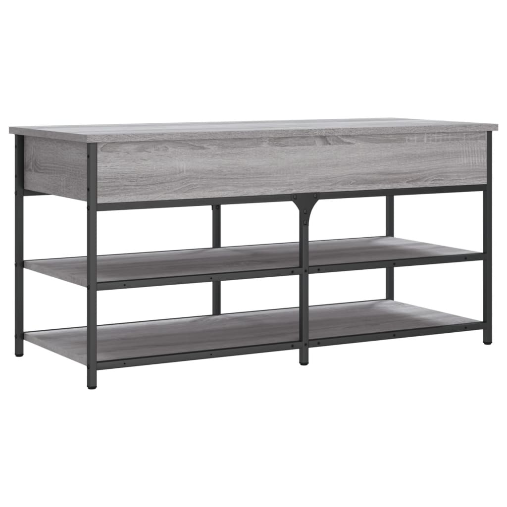 Klupa za cipele siva boja hrasta 100x42,5x50 cm drvena