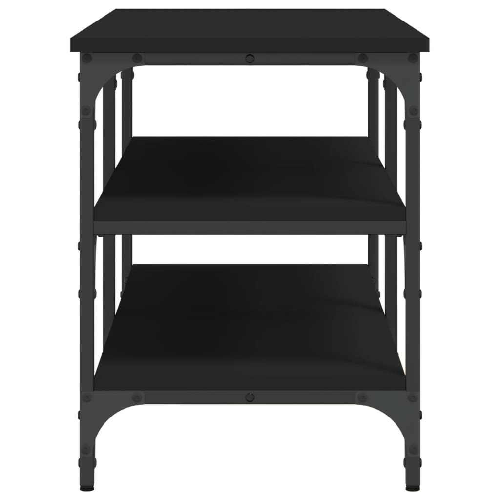 Klupa za cipele crna 100x38,5x49 cm od konstruiranog drva