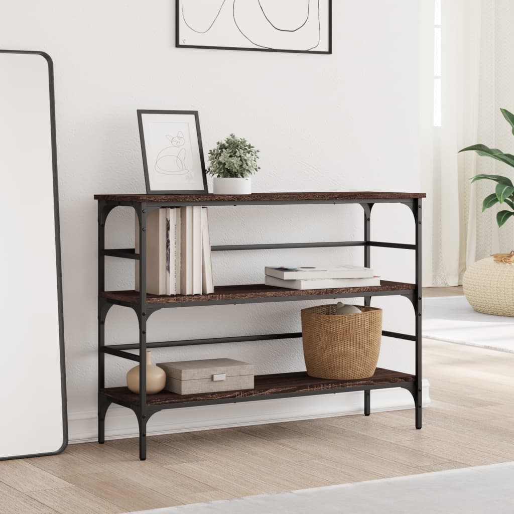 Konzolni stol boja smeđeg hrasta 100x32x75 cm konstruirano drvo