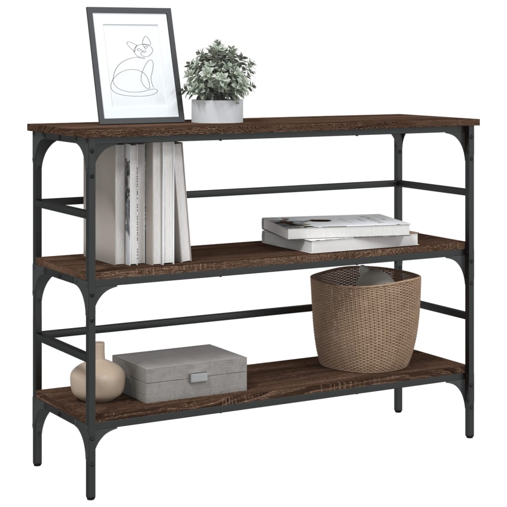Konzolni stol boja smeđeg hrasta 100x32x75 cm konstruirano drvo