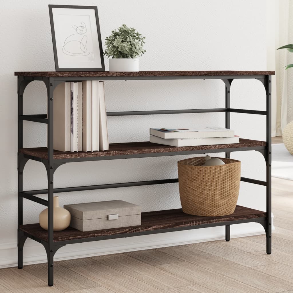 Konzolni stol boja smeđeg hrasta 100x32x75 cm konstruirano drvo