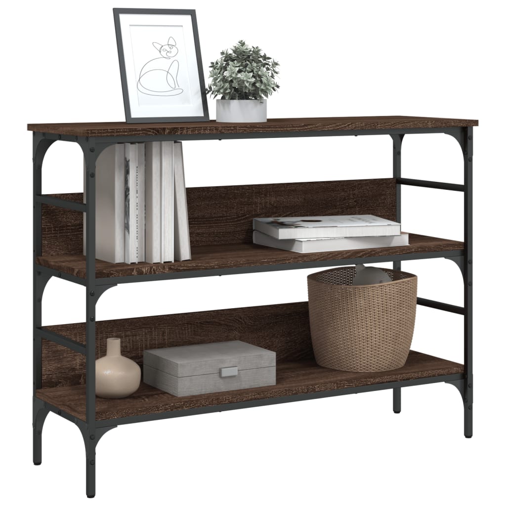 Konzolni stol boja smeđeg hrasta 100x32x75 cm konstruirano drvo