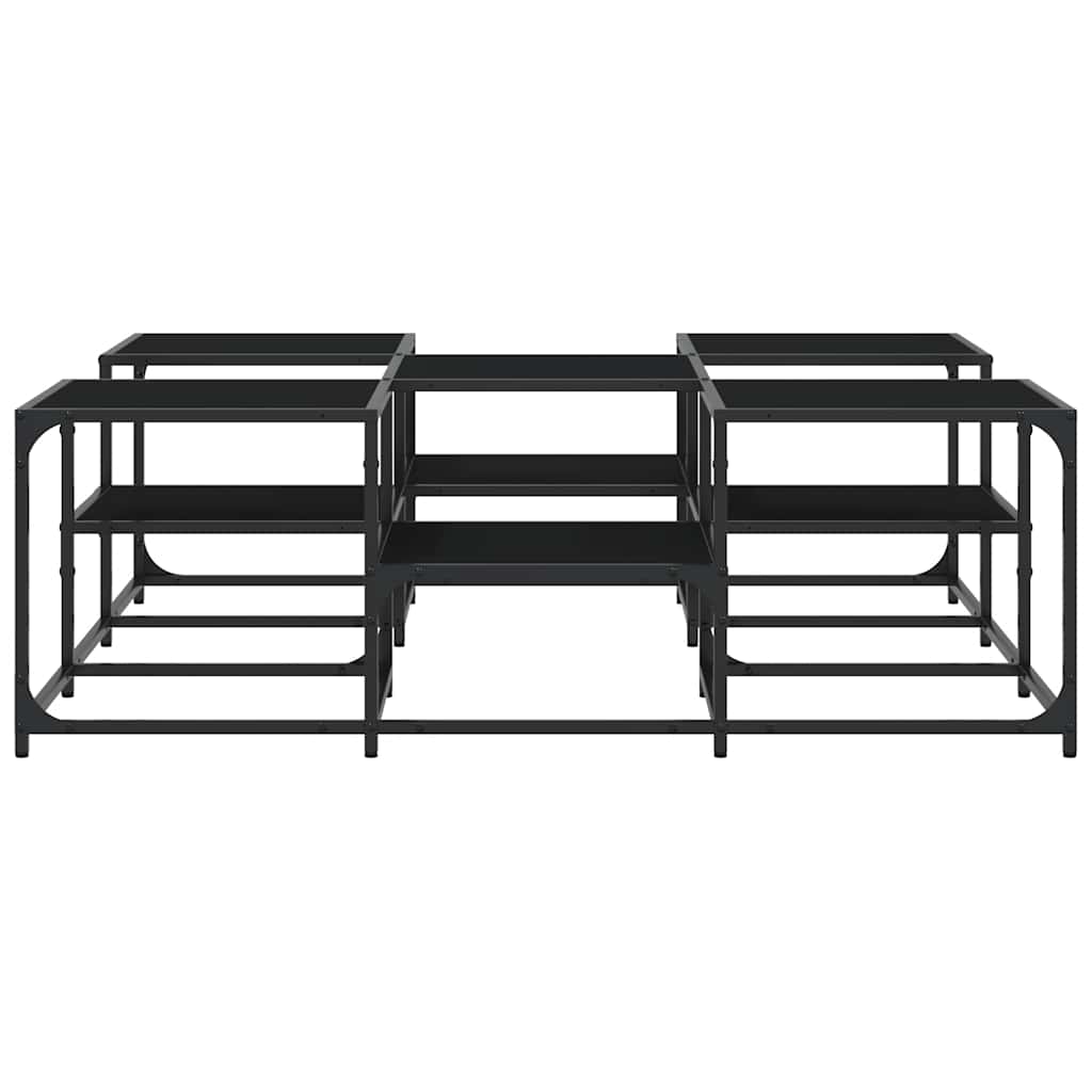 Stolić za kavu crni 121 x 121 x 40 cm od konstruiranog drva