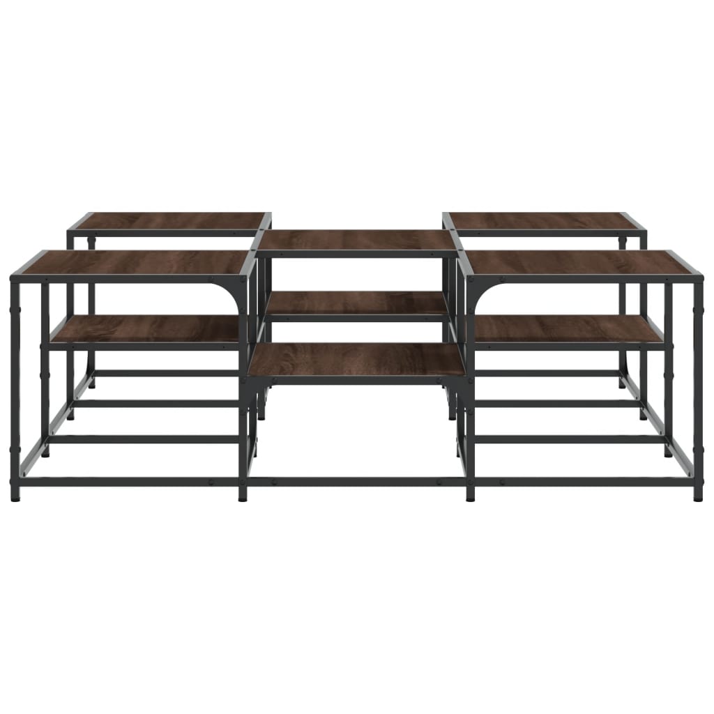 Stolić za kavu smeđa boja hrasta 121x121x40cm konstruirano drvo