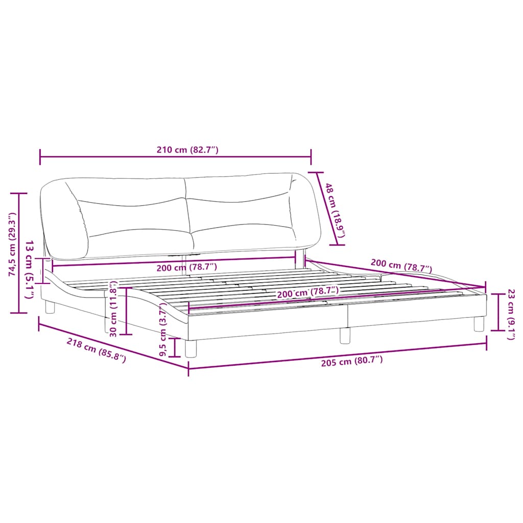 Okvir za krevet bez madraca Hvar tamnosivi 200x200 cm od tkanine