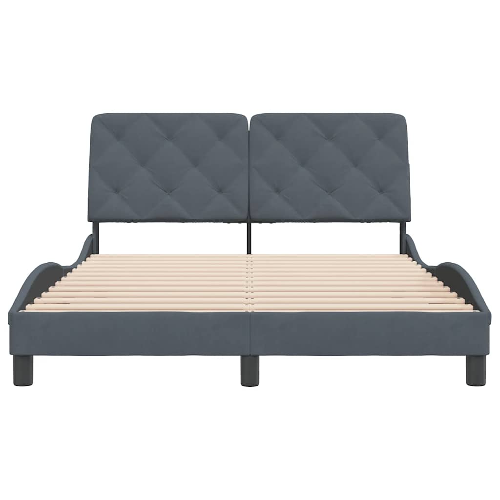 Okvir kreveta bez madraca tamnosivi 120 x 200 cm baršunasti