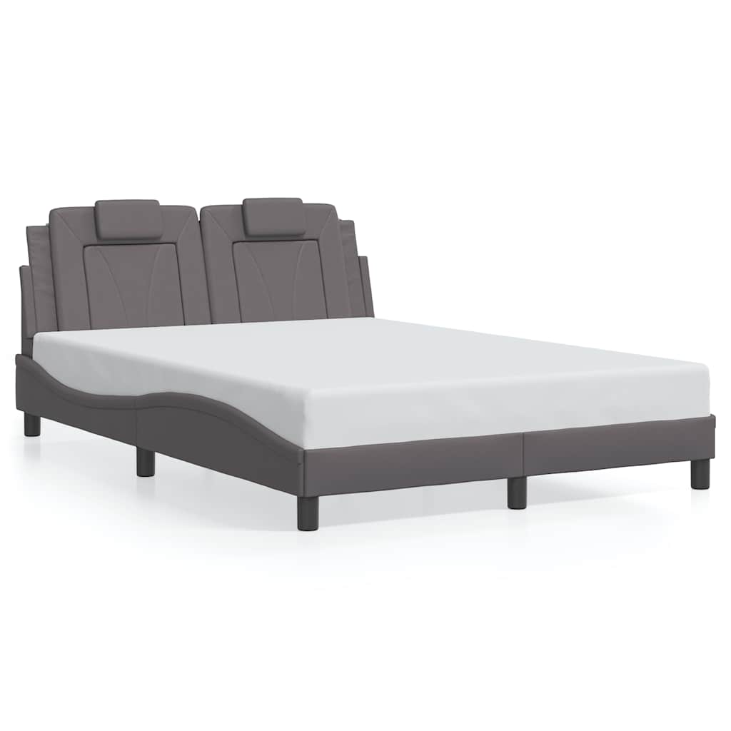 Okvir za krevet Viana bez madraca sivi 140x190 cm od umjetne kože