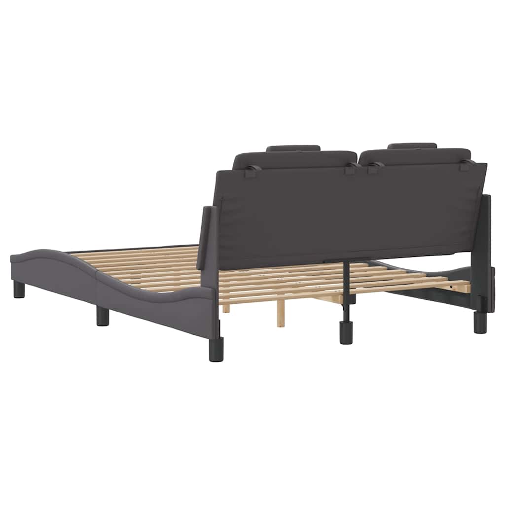 Okvir za krevet Viana bez madraca sivi 140x190 cm od umjetne kože