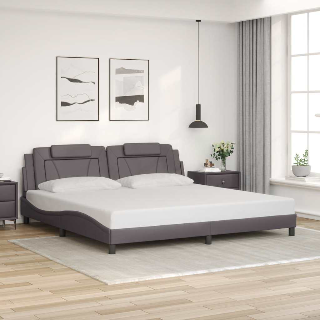 Okvir za krevet Viana bez madraca sivi 200x200 cm od umjetne kože