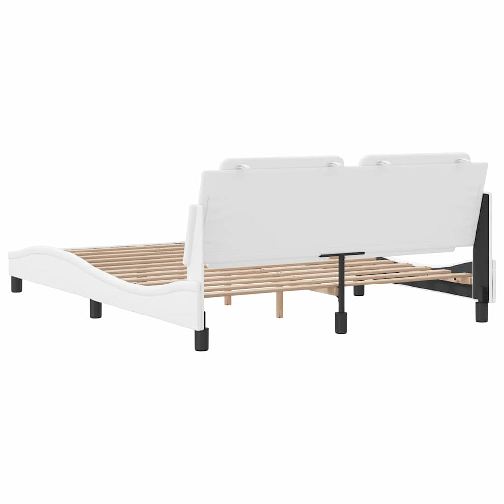Okvir za krevet bez madraca Zadar bijeli 160x200 cm od umjetne kože