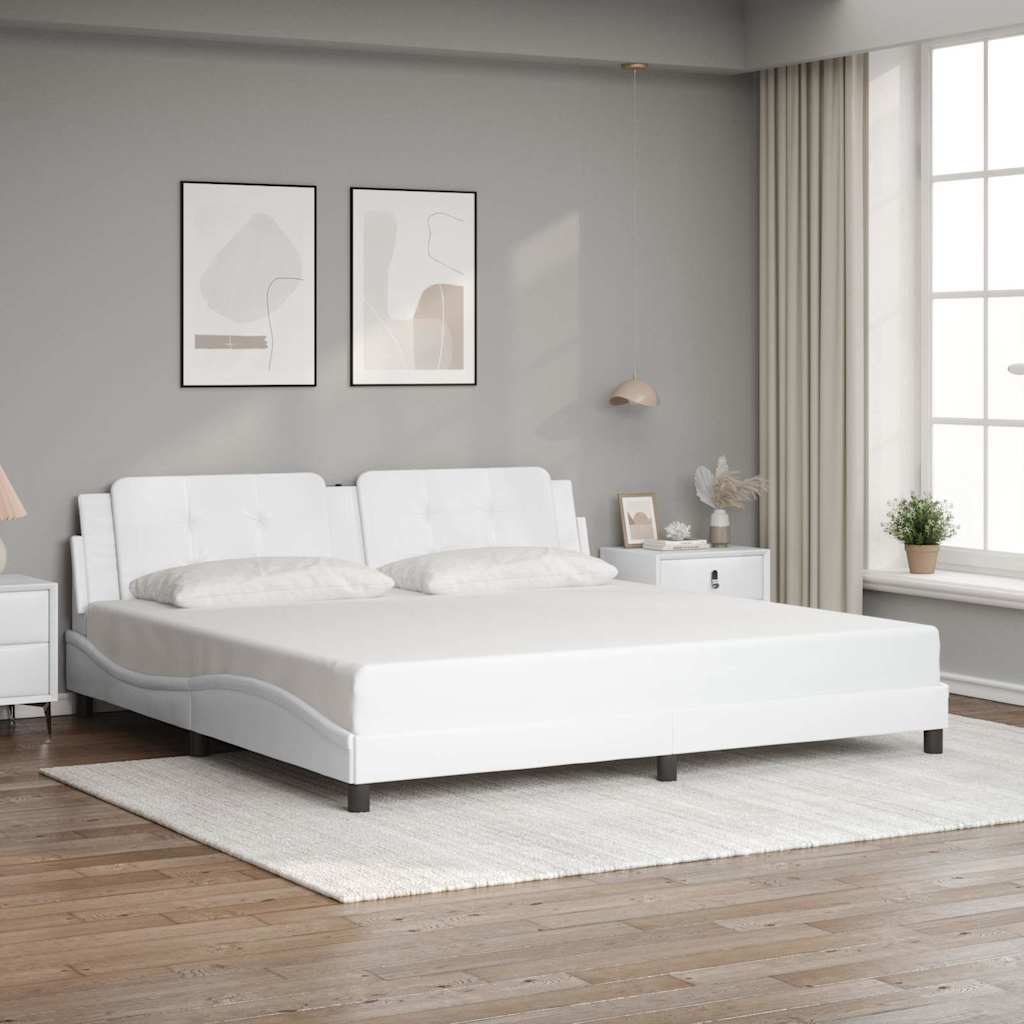 Okvir za krevet bez madraca Zadar bijeli 200x200 cm od umjetne kože