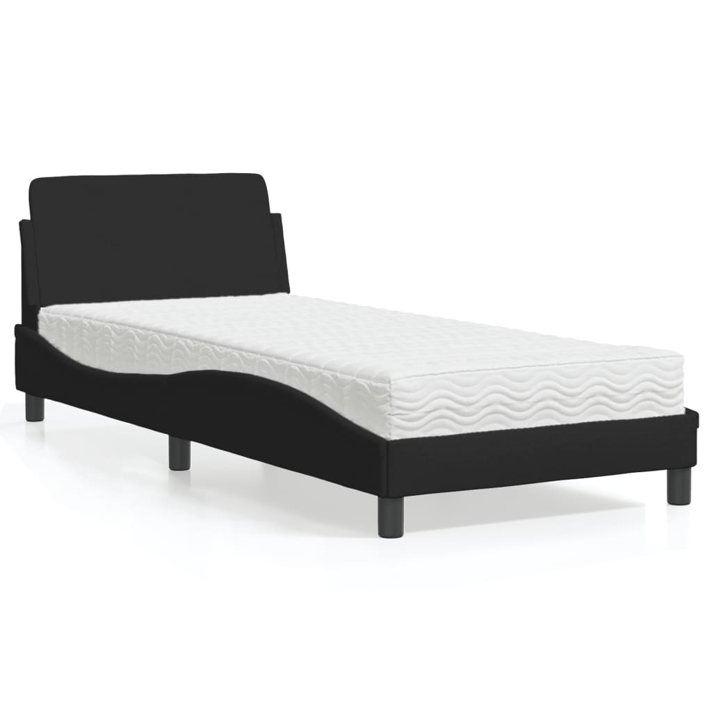 Krevet s madracem Dover crni 80 x 200 cm od tkanine