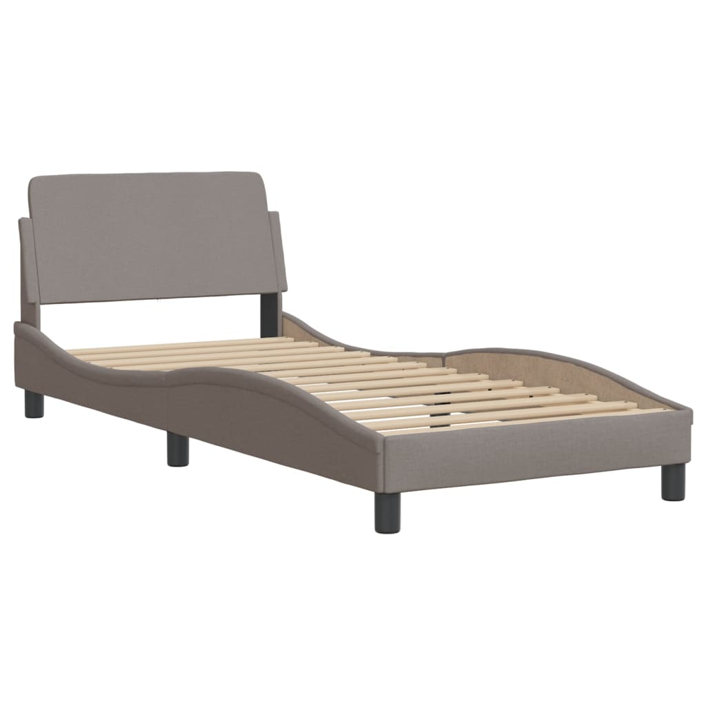 Krevet s madracem Dover smeđesivi 80x200 cm od tkanine