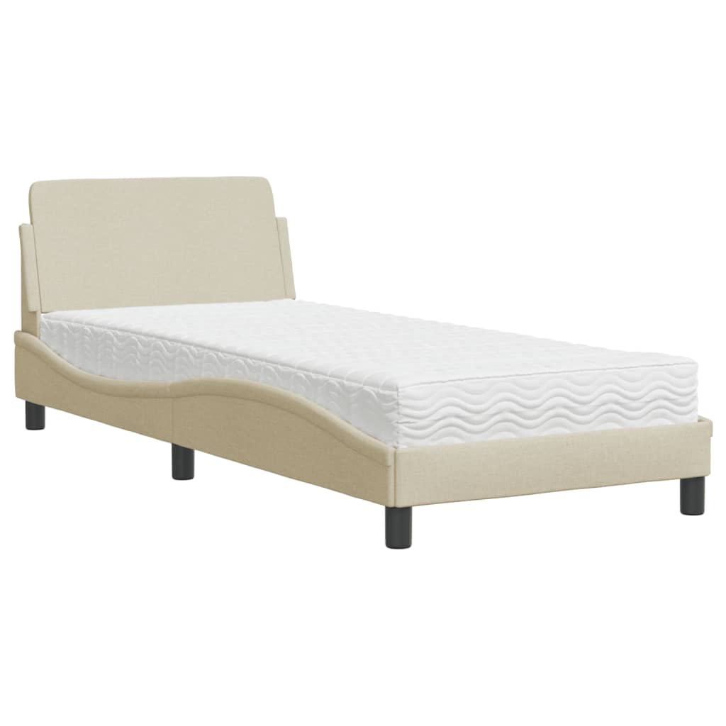 Krevet s madracem Dover krem 80 x 200 cm od tkanine
