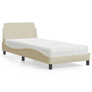 Krevet s madracem Dover krem 80 x 200 cm od tkanine