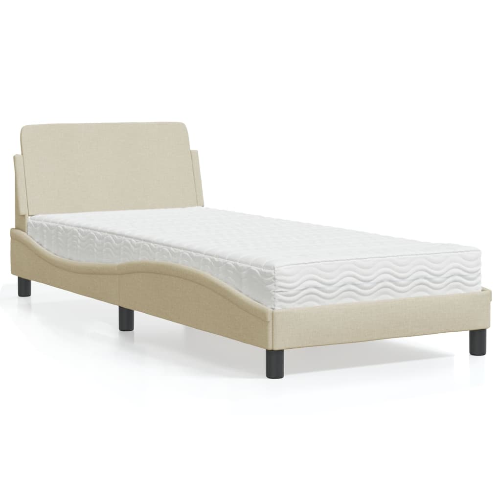 Krevet s madracem Dover krem 80 x 200 cm od tkanine