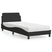 Krevet s madracem Dover crni 80 x 200 cm baršunasti