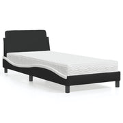 Krevet s madracem Dover crno-bijeli 80 x 200 cm od umjetne kože