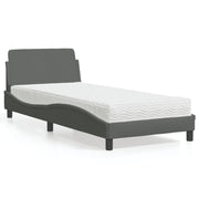 Krevet s madracem Dover tamnosivi 90 x 190 cm od tkanine