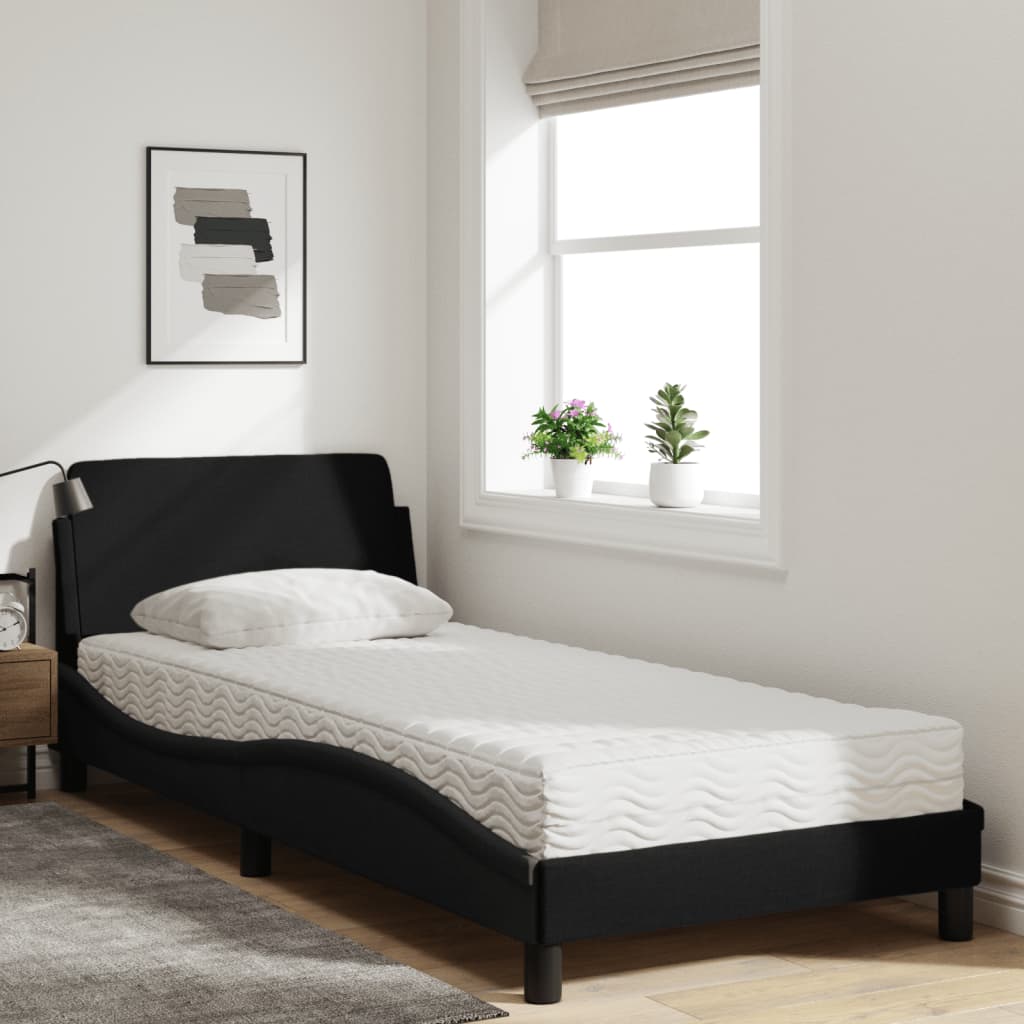 Krevet s madracem Dover crni 90x190 cm od tkanine